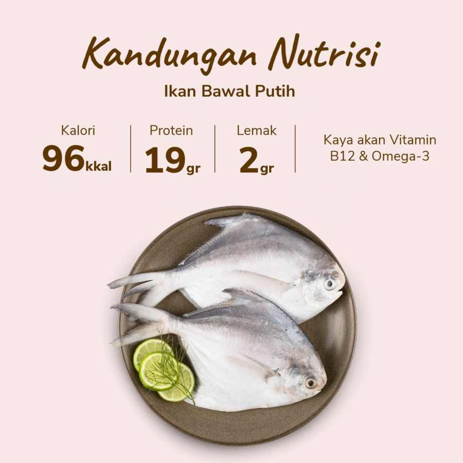 Ikan Bawal Putih Bersih Astro Goods 300-400gram