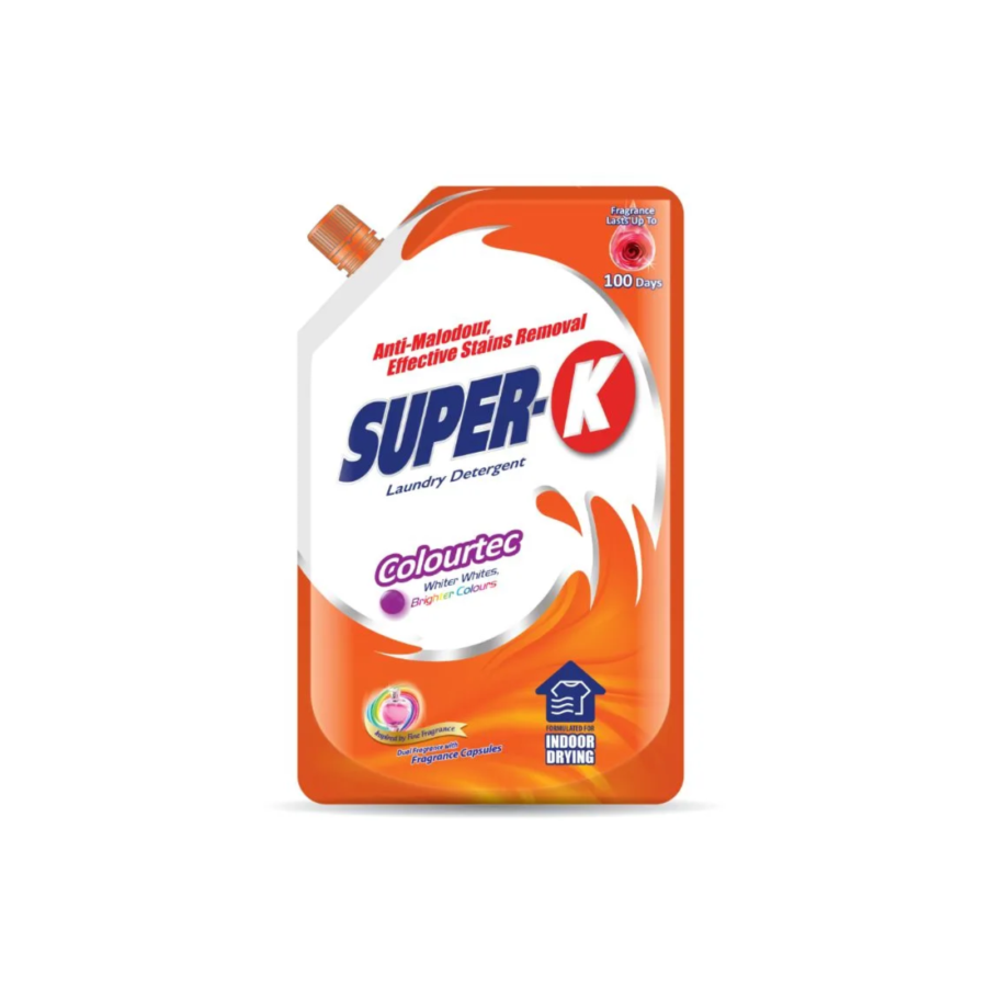 Super-K Laundry Detergent Colourtec Indoor Drying Deterjen Cair 1600gram