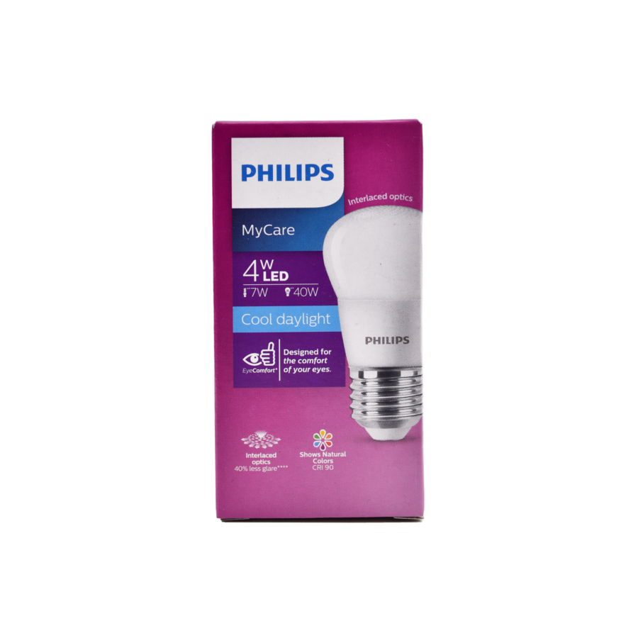 Lampu Philips Ledbulb 4W E27 230V P45 Mycare Putih 6500K