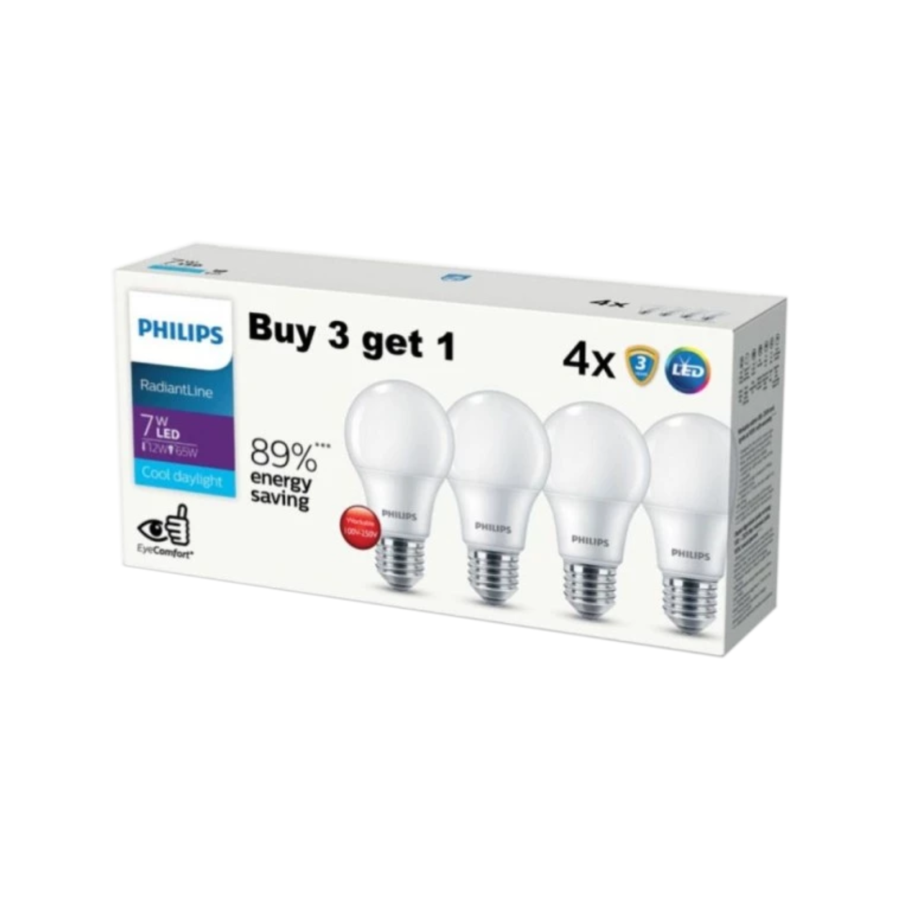 Lampu Philips Multipack ESS LED BULB 7W E27 Isi 4 Putih