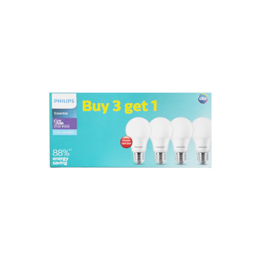 Lampu Philips Multipack ESS LED BULB 9W E27 Isi 4 Putih