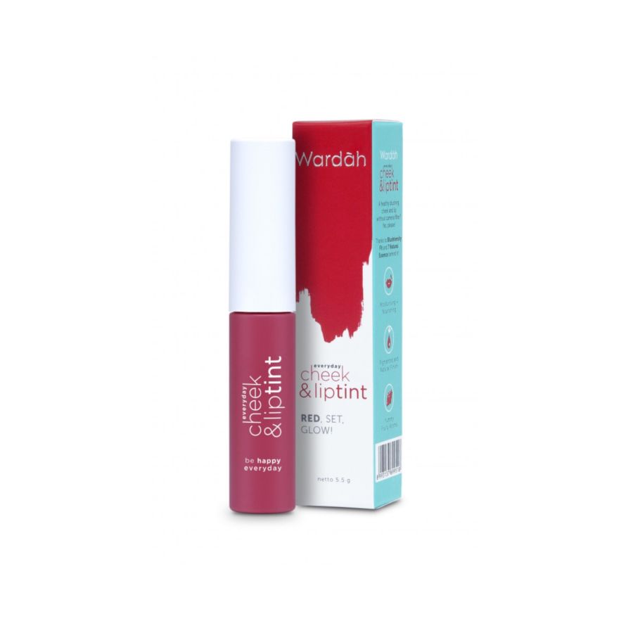 Wardah Everyday Cheek&Lip Tint 01 Red Set Glow Box 5gram 5gram