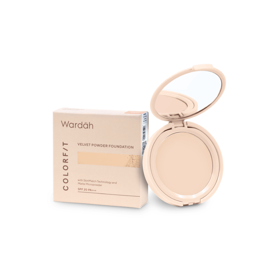Wardah Colorfit Velvet Powder Foundation 11C Pink Fair Bedak Padat 11gram