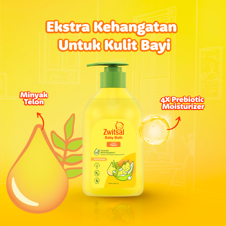 Zwitsal Baby Bath dengan Telon Perawatan Bayi Botol 300ml