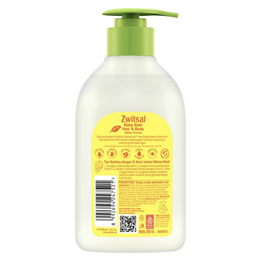 Zwitsal Natural Rich Honey Baby Bath Kebersihan Bayi 300ml