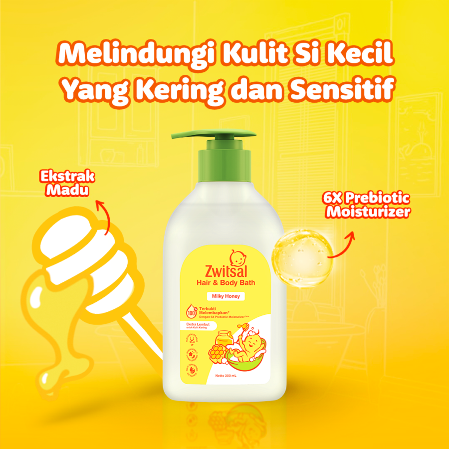 Zwitsal Natural Rich Honey Baby Bath Kebersihan Bayi 300ml