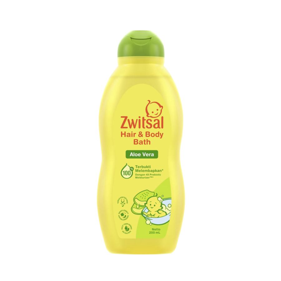 Zwitsal Hair & Body Bath Aloe Vera Kebersihan Bayi 200ml