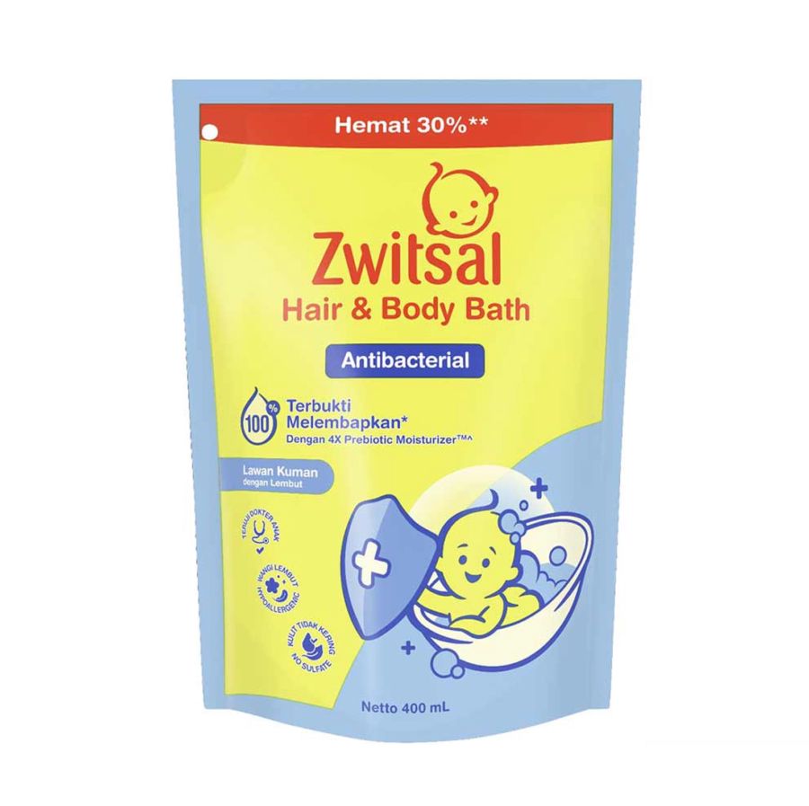 Zwitsal Baby Bath Hair & Body Antibacterial 400ml