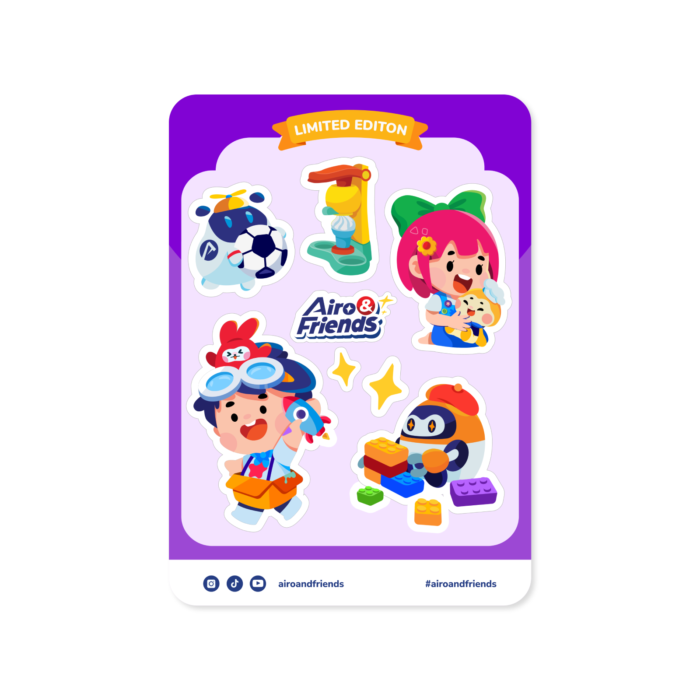 Merchandise Astro Club - ⁠Sticker Sheet Airo & Friends - Kids 1packs