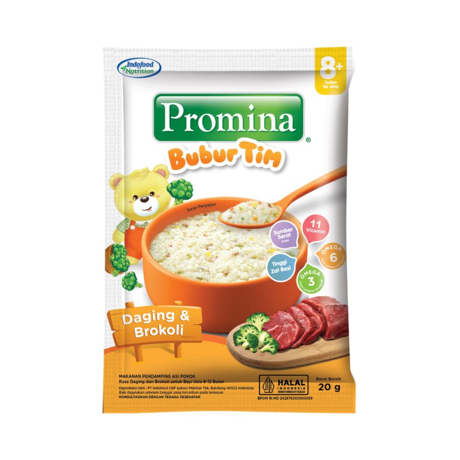 Promina Bubur Tim 8+ Daging Brokoli Sachet 25gram