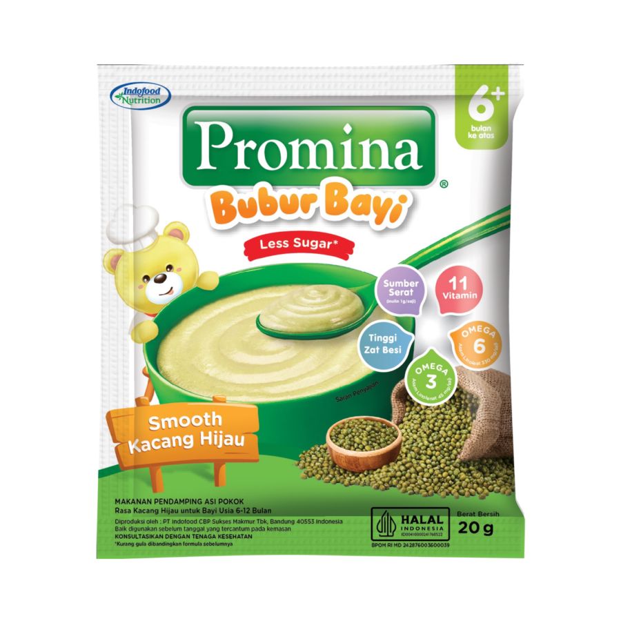 Promina Bubur Bayi 6+ Smooth Kacang Hijau Sachet 20gram