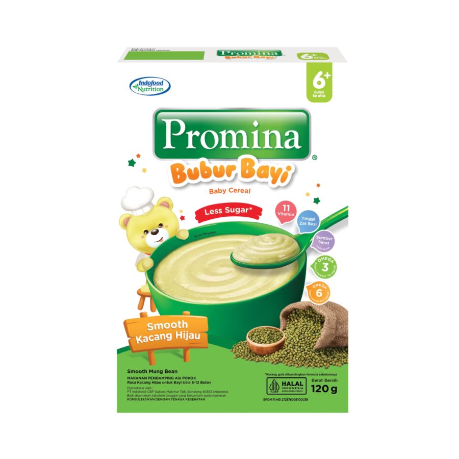 Promina Bubur Bayi 6+ Bulan Smooth Kacang Hijau Box 120gram