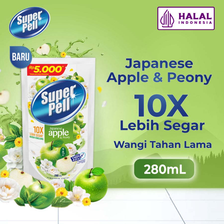 Superpell Fresh Apple Pembersih Lantai Pouch 260ml