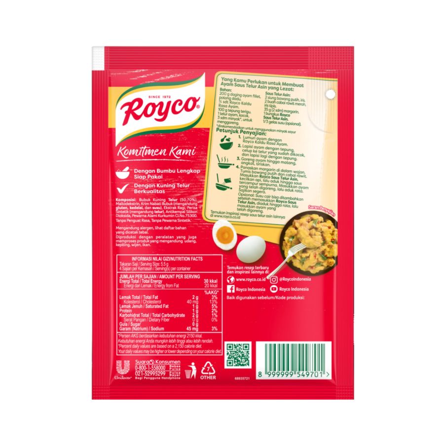 Royco Salted Egg 3-4 Porsi 22gram