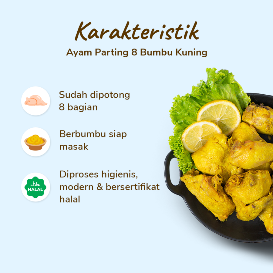 Ayam Parting 8 Bumbu Kuning Astro Basics 500-600gram 1pcs