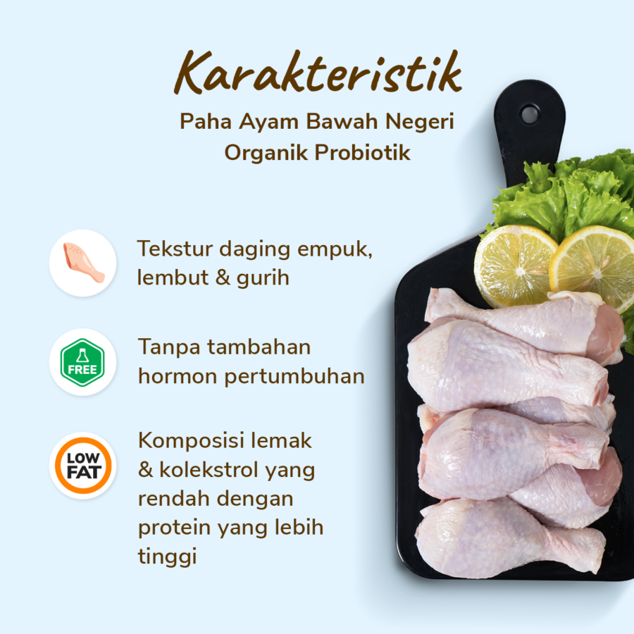 Paha Ayam Bawah Negeri Organik Probiotik Hona Farm 600gram