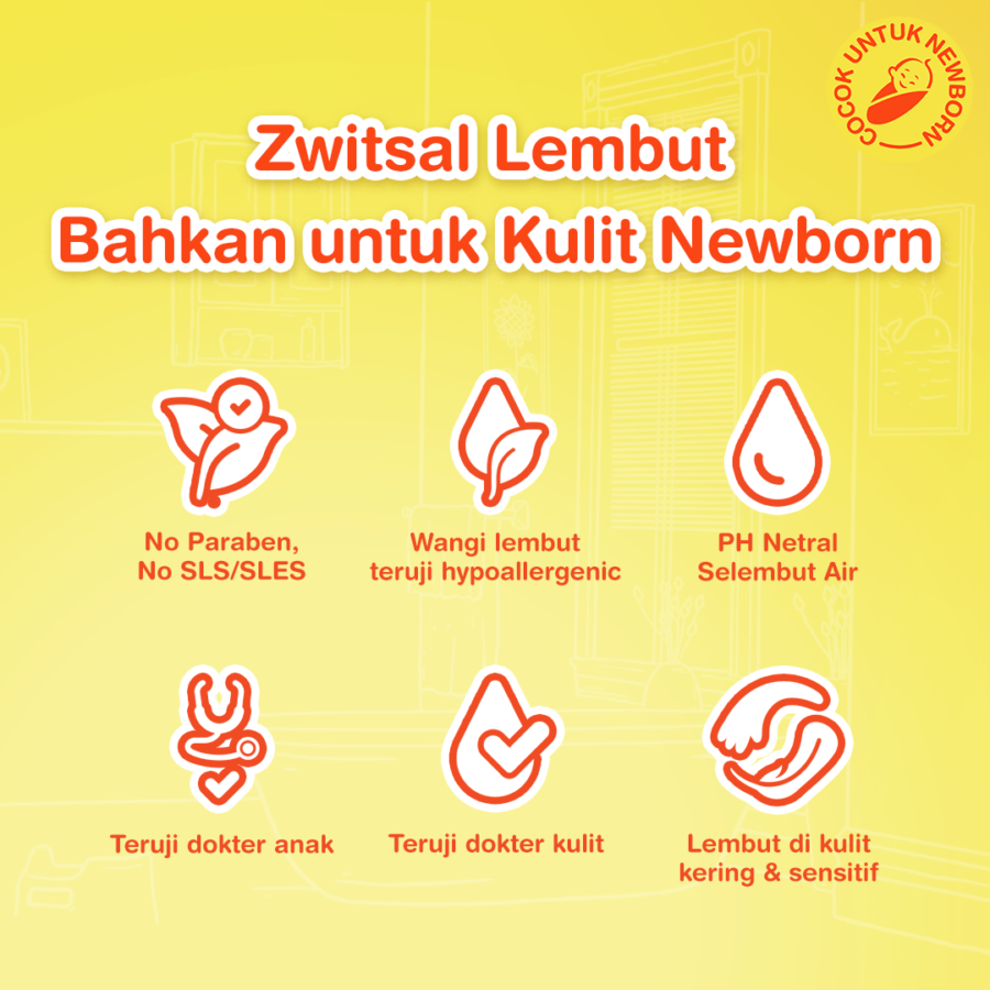 Zwitsal Hair & Body Bath Aloe Vera Kebersihan Bayi 400ml