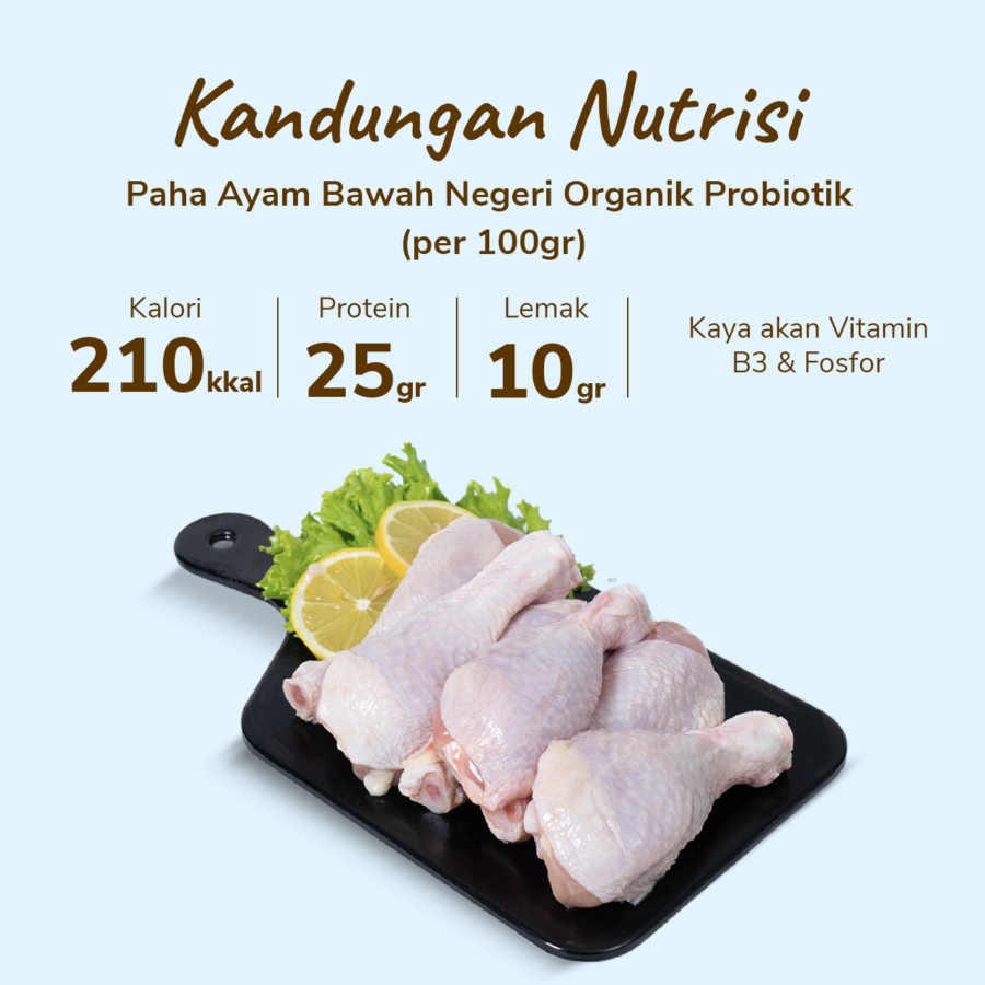 Paha Ayam Bawah Negeri Organik Probiotik Hona Farm 600gram