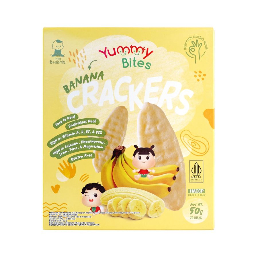 Yummy Bites Rice Cracker Banana Snack Bayi 50gram