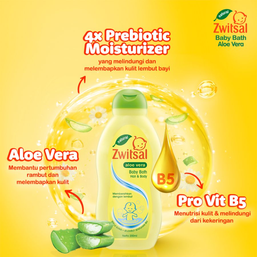 Zwitsal Bath Natural Hair & Body Kebersihan Bayi 100ml