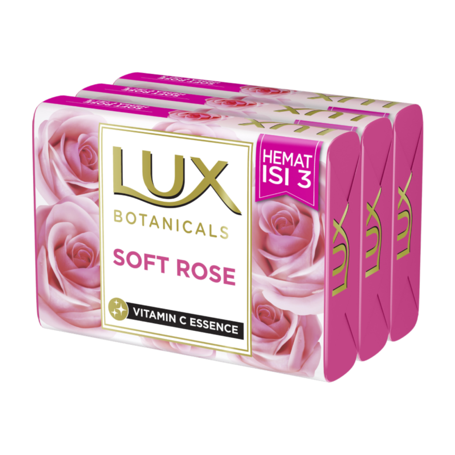 Lux Botanicals Bar Soap Soft Rose Multipack 3pcs/Sabun Batang 110gram