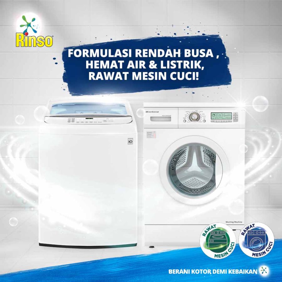 Rinso Matic Mesin Cuci Bukaan Depan Detergen Bubuk 900gram
