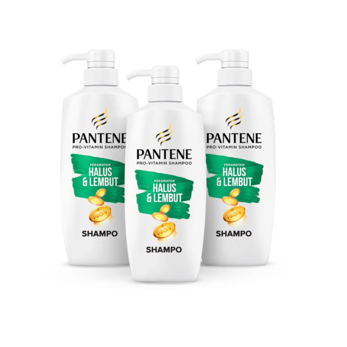 Bundle 3 Pantene Shampoo Silky Smooth Botol Pump/Sampo 400 ml