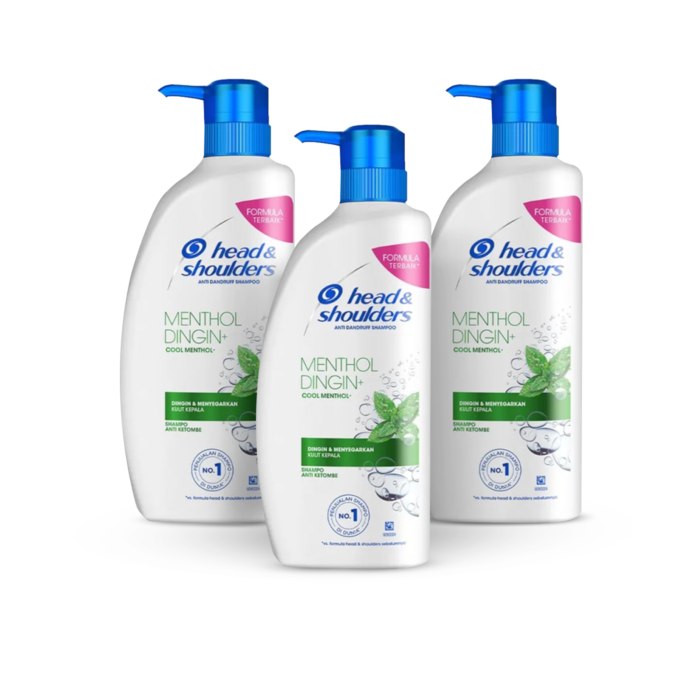 Bundle 3 Head & Shoulders Cool Menthol Shampoo Botol Pump/Sampo 400 ml