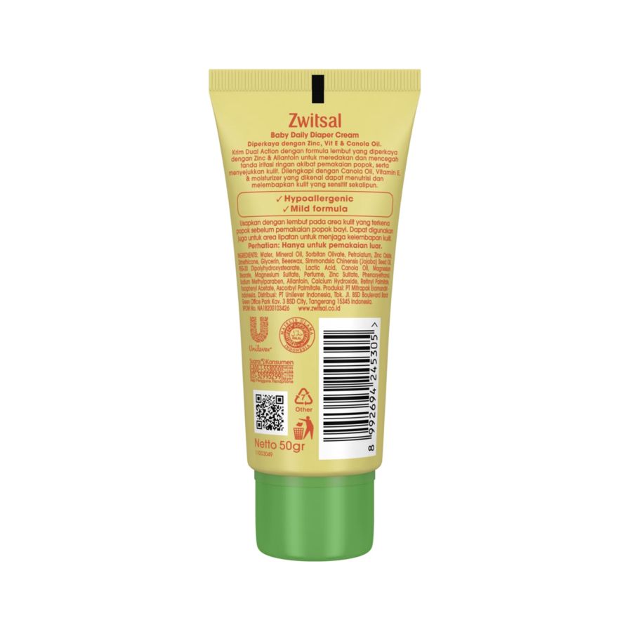 Zwitsal Baby Daily Diaper Cream Tube 50gram