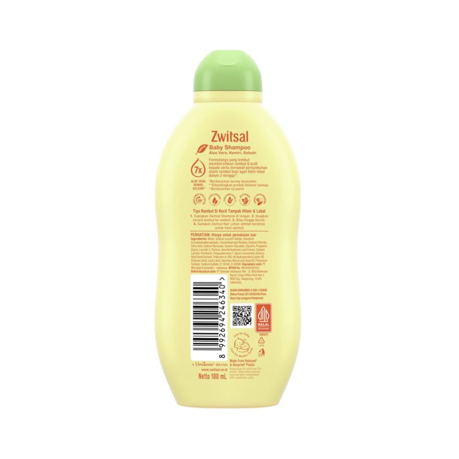 Zwitsal Baby Shampoo Aloe Vera, Kemiri, Seledri 100ml