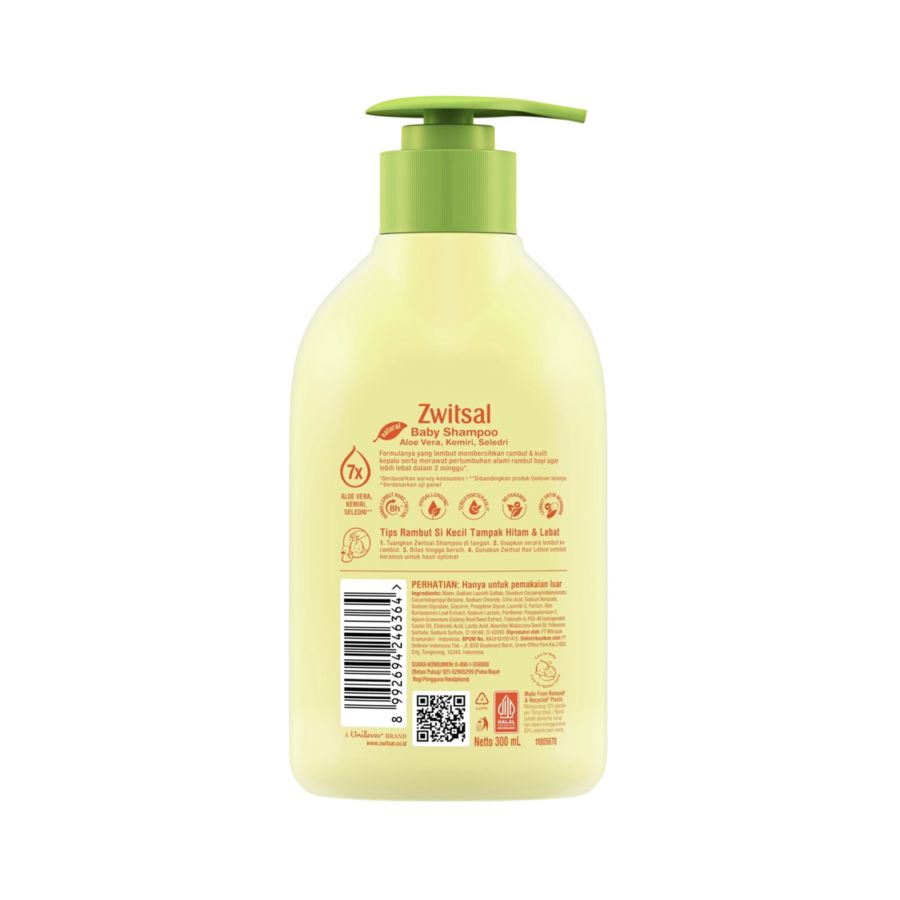 Zwitsal Baby Shampoo Aloe Vera, Kemiri, Seledri 300ml