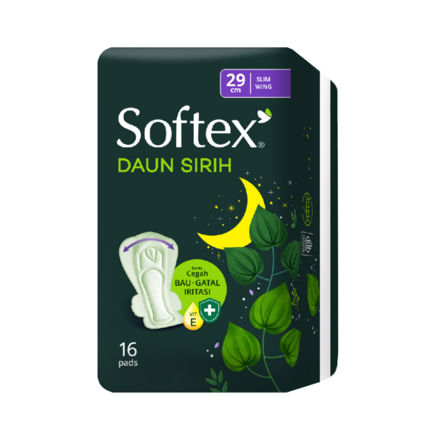 Softex Daun Sirih Wing With Antiseptic 29cm 16pcs/Pembalut Wanita 1packs 1packs