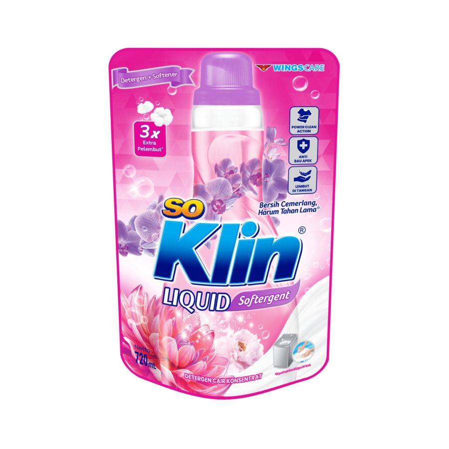 SoKlin Liquid Biomatic + Softener Pink Deterjen Cair 700ml
