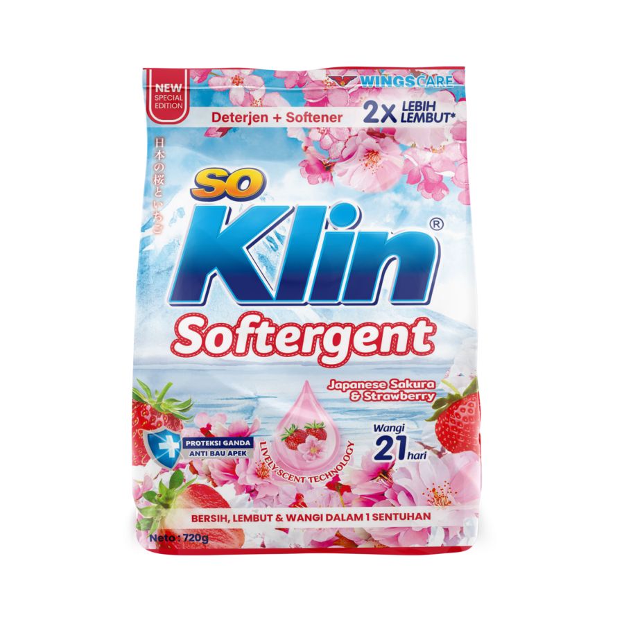 SoKlin Softergent Sakura Deterjen Bubuk 720gram