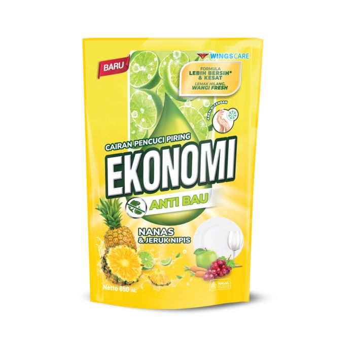 Ekonomi Power Liquid Sabun Cuci Piring Nanas & Jeruk Nipis Pouch 650ml