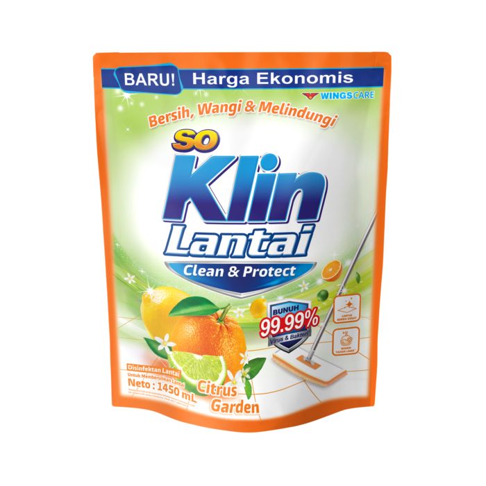 Soklin Pembersih Lantai Clean & Protect Citrus Garden 1450ML