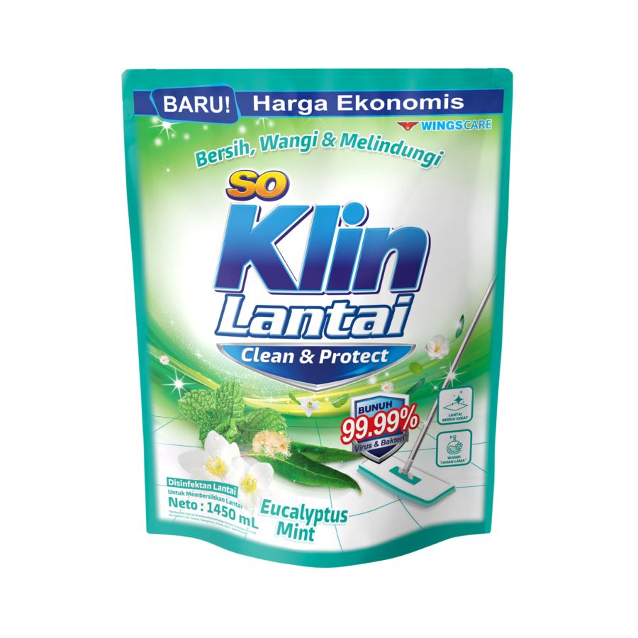 Soklin Pembersih Lantai Clean & Protect Eucalyptus Mint 1450ML