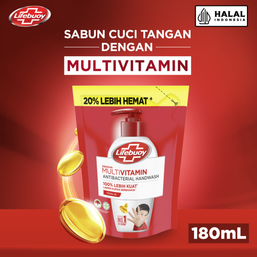 Lifebuoy Total 10 Antibacterial Handwash Pouch 180ml