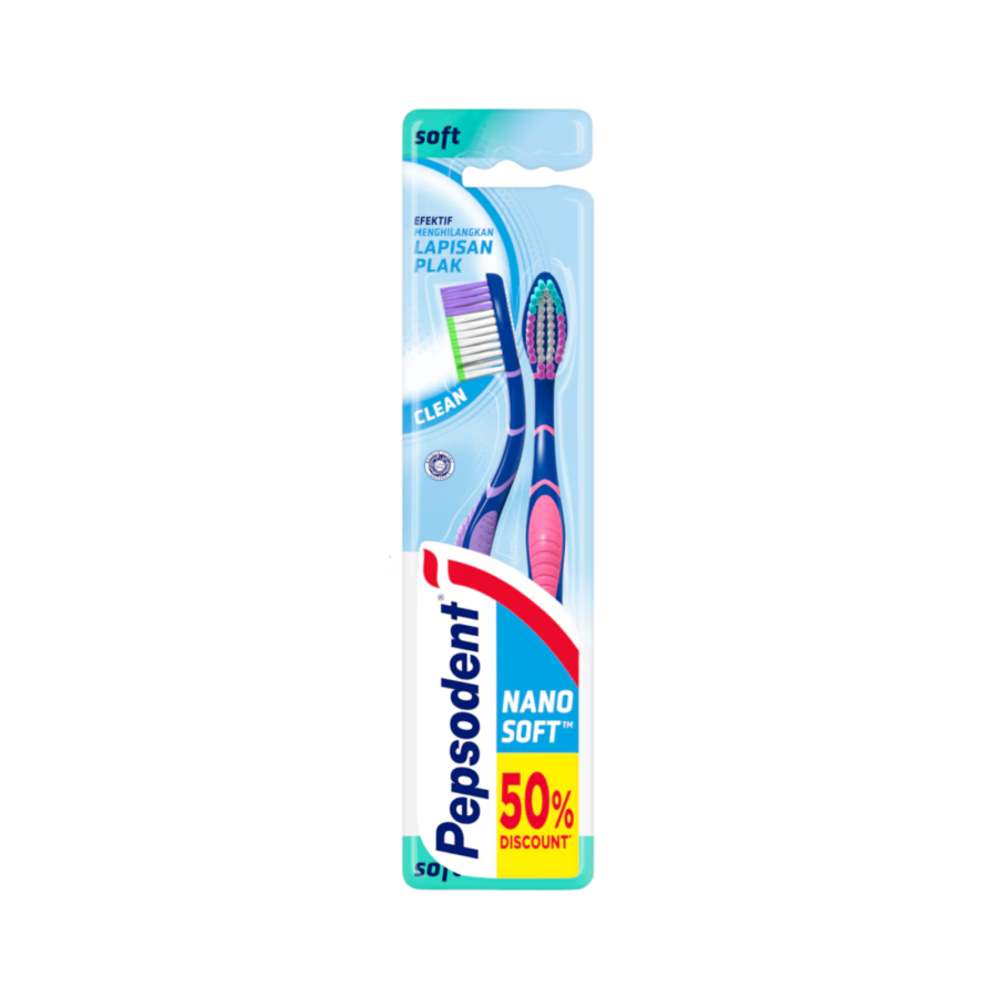 Pepsodent Nanosoft Clean Sikat Gigi 2pcs