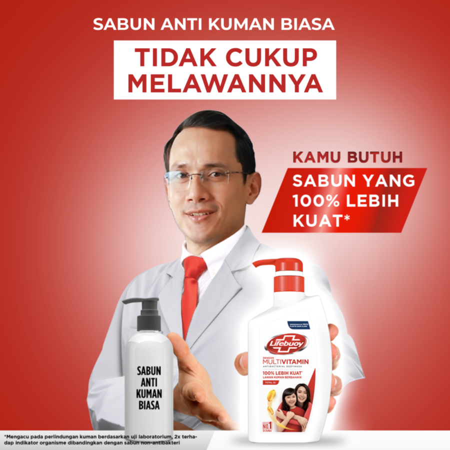 Lifebuoy Antibakteri Total 10 Activ Silver+ Formula/Sabun Mandi 500ml