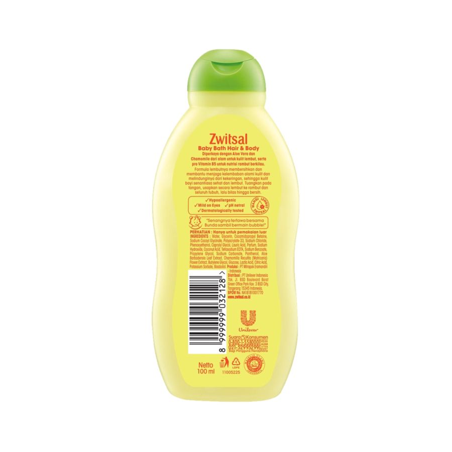 Zwitsal Bath Natural Hair & Body Kebersihan Bayi 100ml