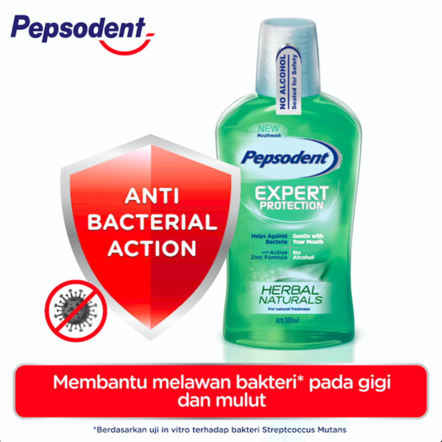 Pepsodent Mouthwash Herbal Natural 150ml