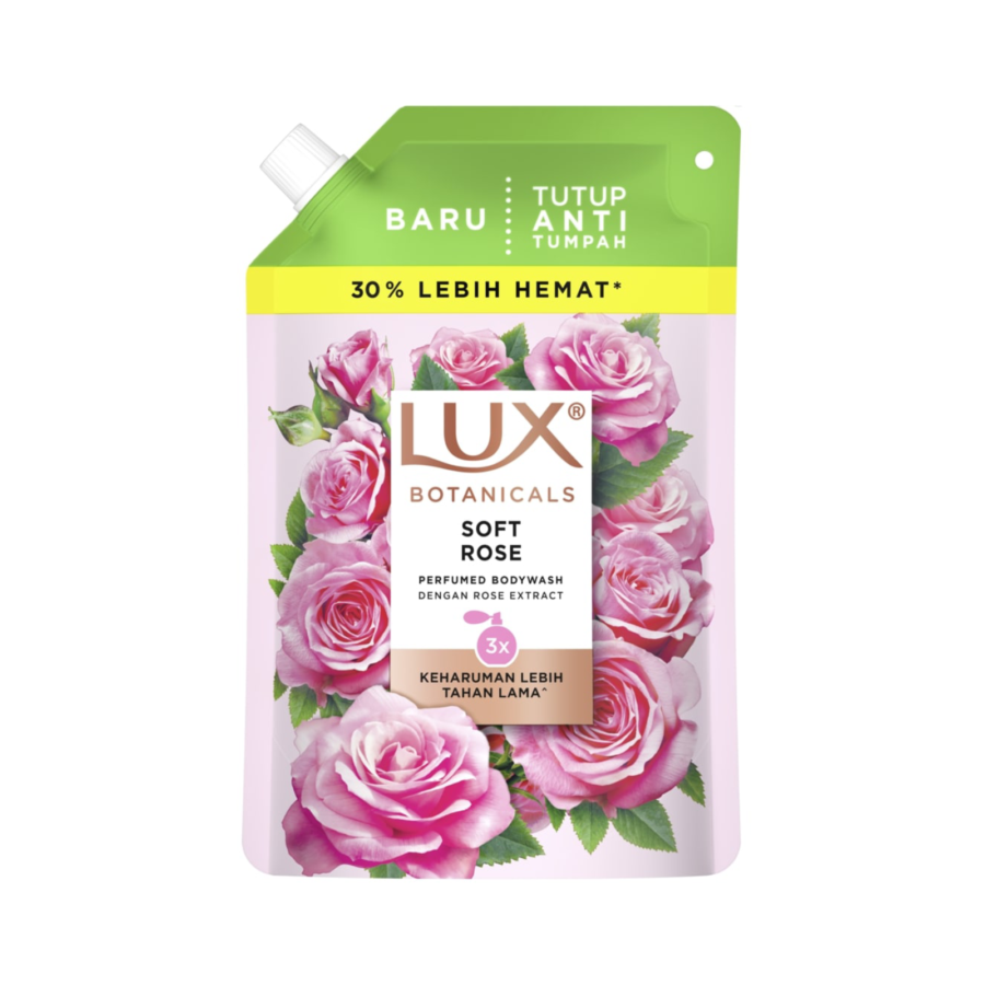 Lux Botanicals Body Wash Soft Rose Refill Pouch 400ml