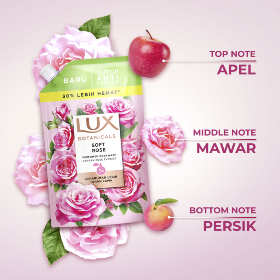 Lux Botanicals Soft Rose Body Wash Refill 380ml
