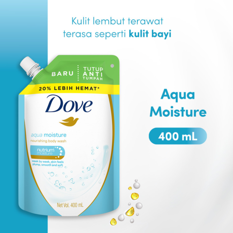 Dove Aqua Moisture Body Wash Refill 400ml