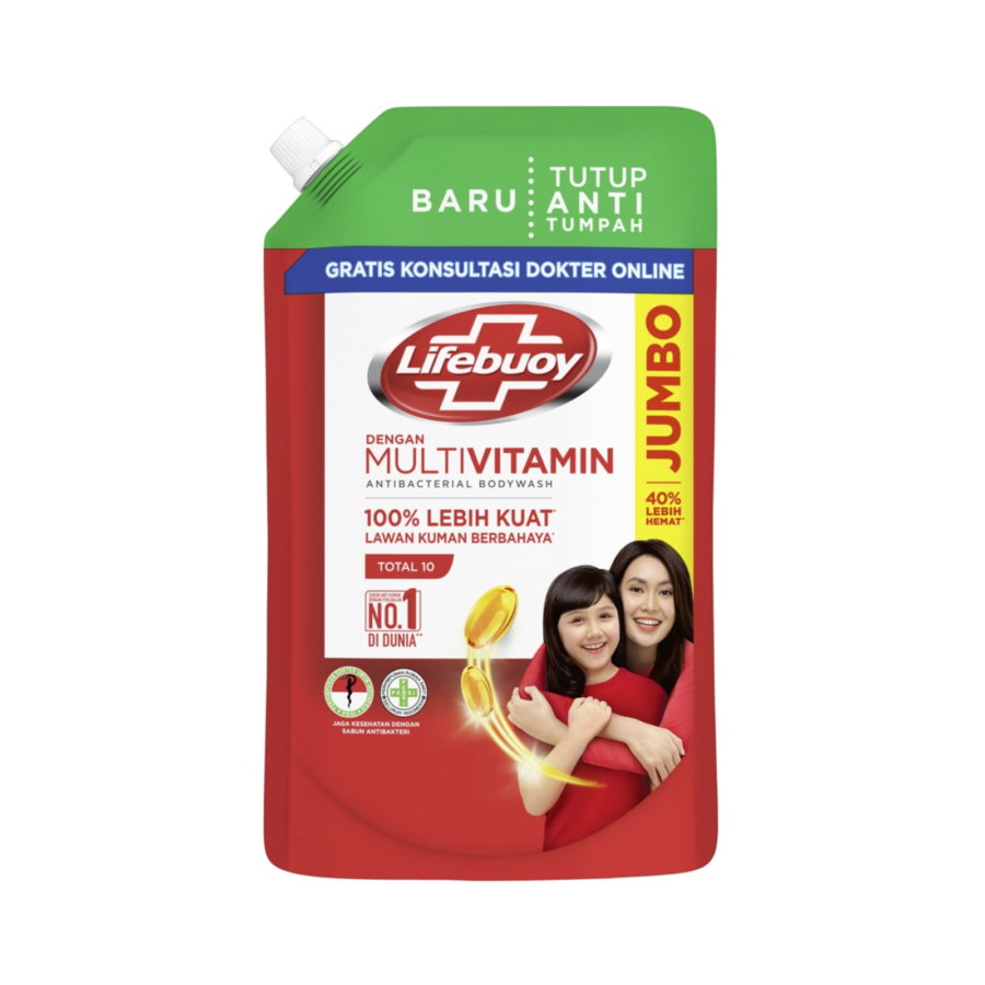 Lifebuoy Antibacterial Body Wash Total 10 Pouch/Sabun Mandi 825ml 825ml