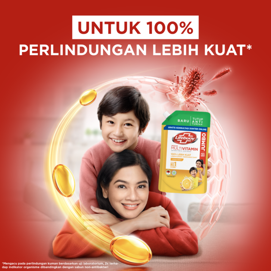 Lifebuoy Lemon Fresh Anti Bacterial Body Wash Pouch 800ml