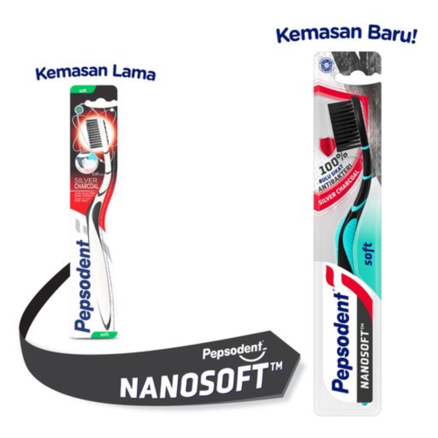 Pepsodent Silver Charcoal Toothbrush 1 packs 1pack
