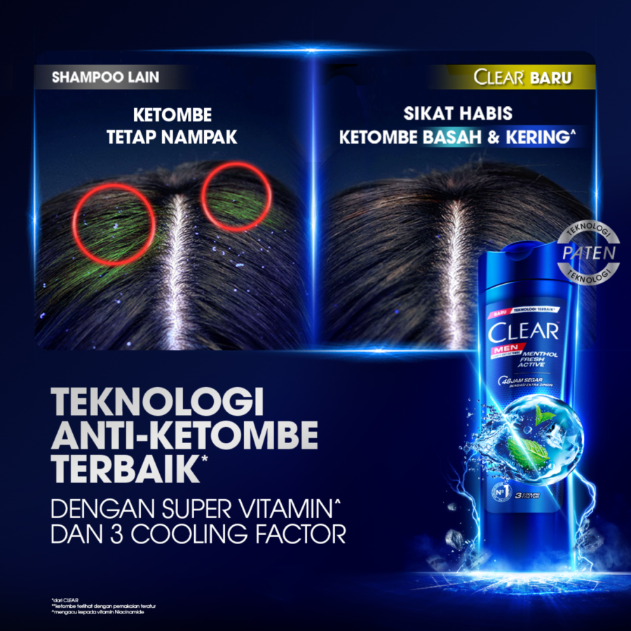 Clear Men Menthol Fresh Active Anti Dandruff Shampoo 160ml