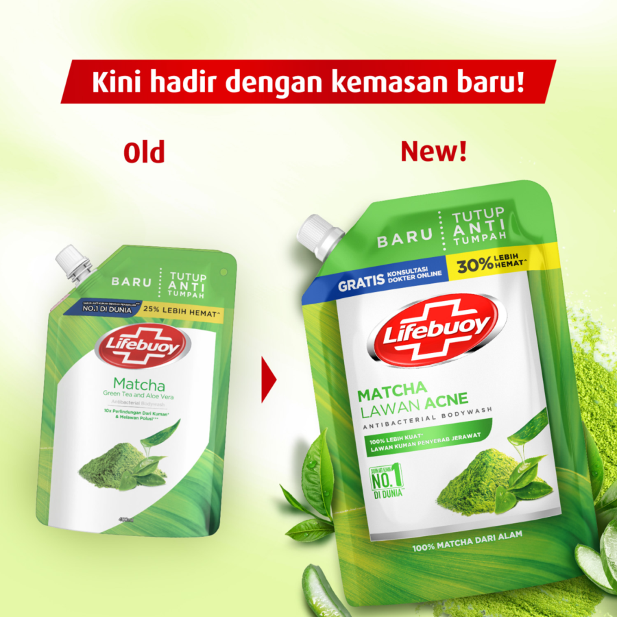 Lifebuoy Matcha Greentea Antibacterial Body Wash Refill 380ml